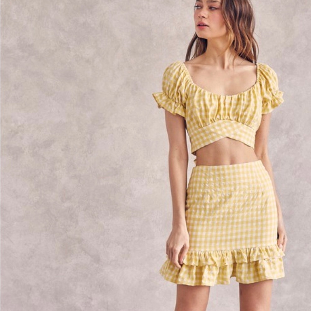 Idem Ditto Gingham Ruffle Skirt